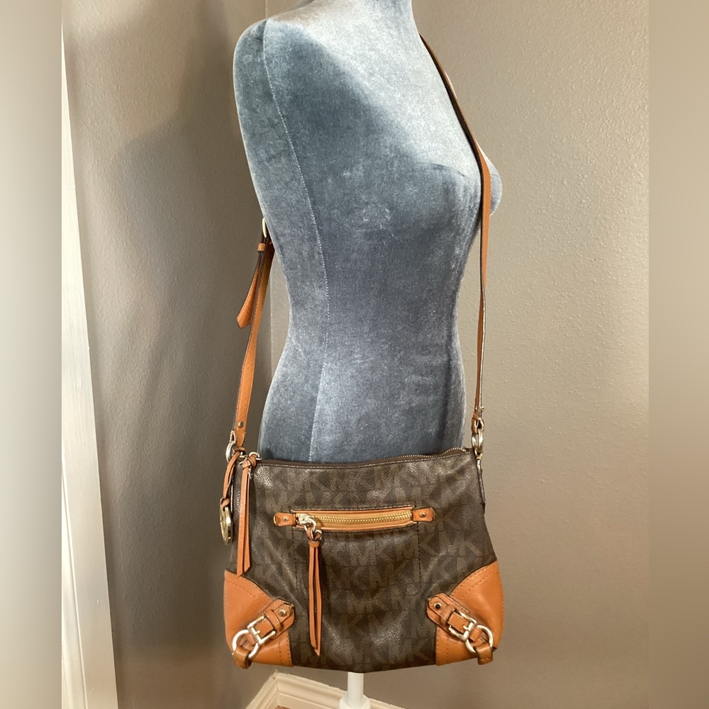 Michael Kors Brown Logo Messenger Crossbody Bag